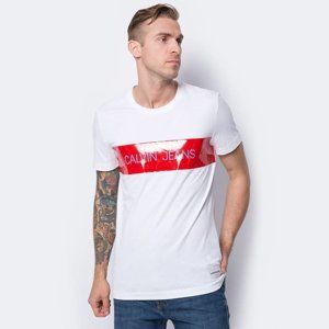 Calvin Klein pánské bílé tričko Vinyl - L (112)